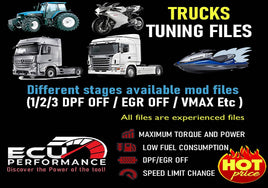 Trucks Tuning Files Stage1,dpf off, adblue off, egr off...etc - NEW Package