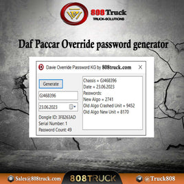 Daf Paccar Override password generator