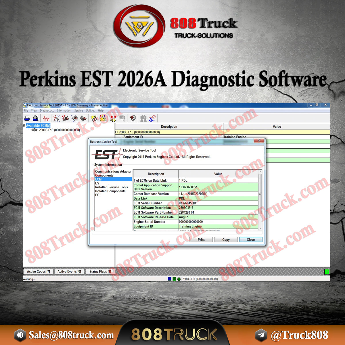 Perkins EST 2026A Diagnostic Software + Factory Password – With Kg ...