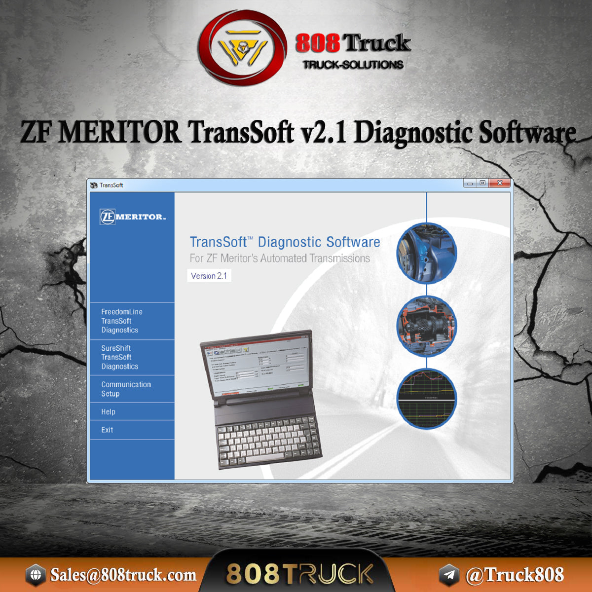 ZF MERITOR TransSoft v2.1 Diagnostic Software + Unlock Keygen| 808TRUCKS 🎯